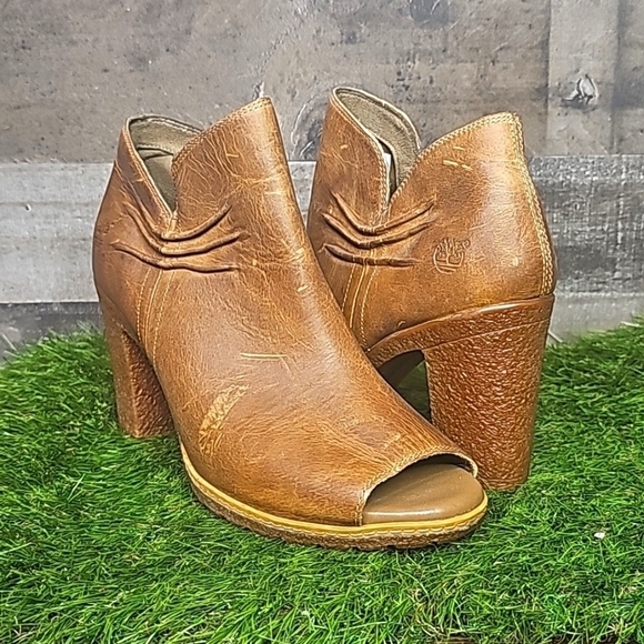 Timberland ’Glancy’ Ruched Peep Toe Boots | 9.5 - Picture 3 of 10